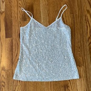 Express White Sequin Cami M